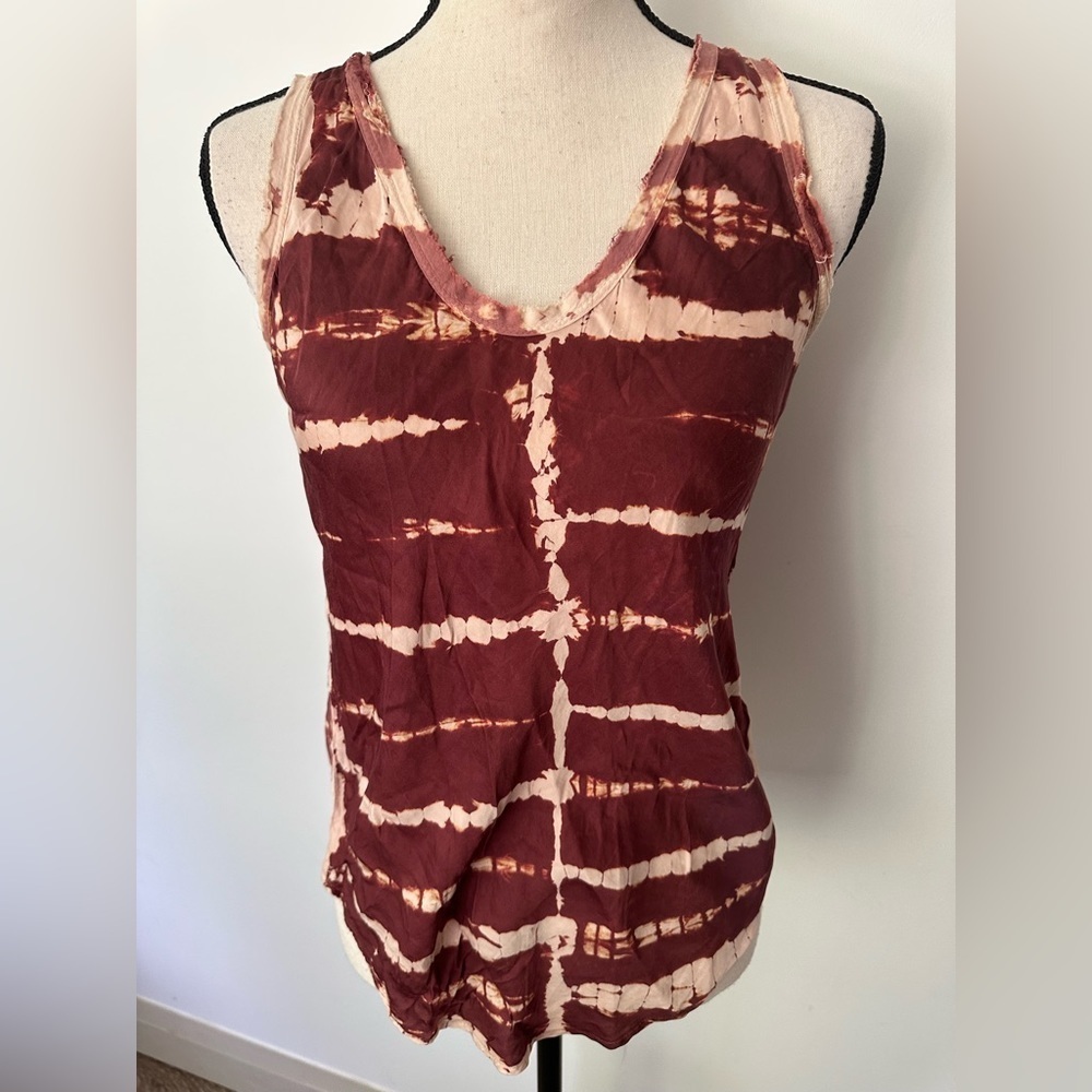 Young Fabulous & Broke Tie Dye Sleeveless Shirt Red Peach Womens  XS NWT